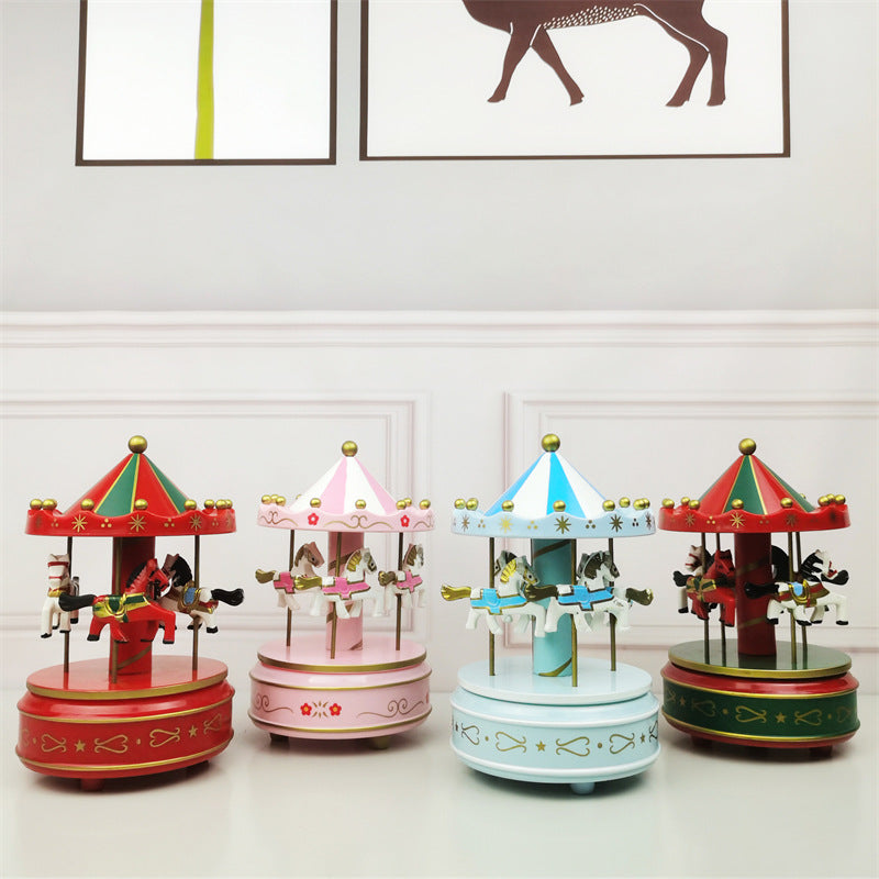 PWO Fitness Wooden Horse Creative Children Toy Decoration Christmas