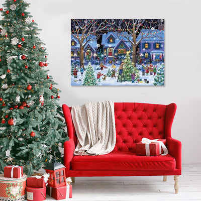 PWO Fitness Mini Christmas Tree Decor with red sofa and holiday decorations in a cozy festive setting.