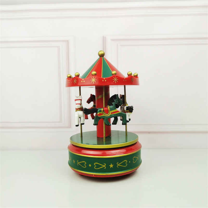 PWO Fitness Wooden Horse Creative Children Toy Decoration Christmas