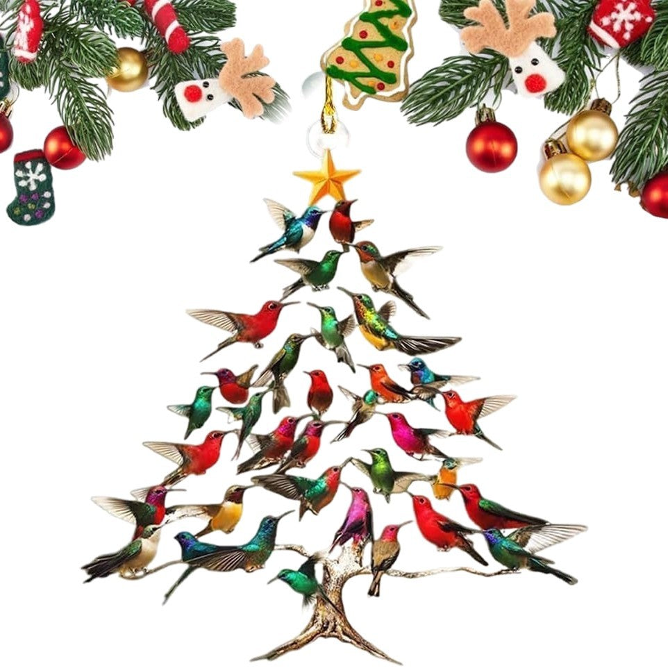 PWO Fitness Hummingbird Christmas Tree Acrylic Cartoon Ornament
