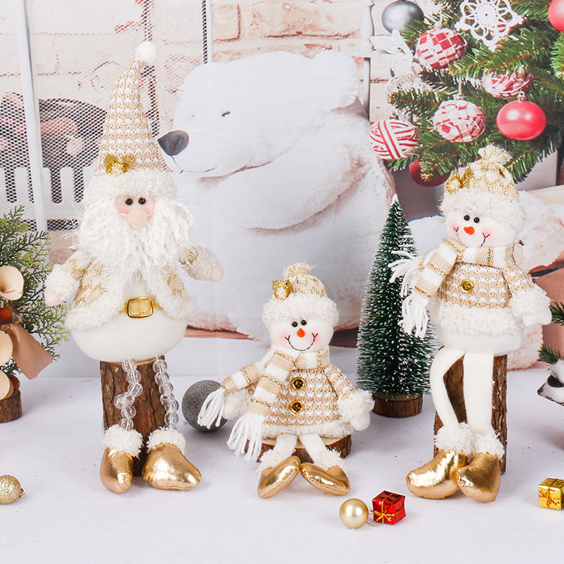 PWO Fitness Christmas Doll Golden Toy Decorations Holiday Figurines