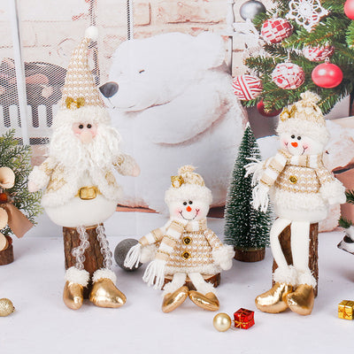 PWO Fitness Christmas Doll Golden Toy Decorations Holiday Figurines