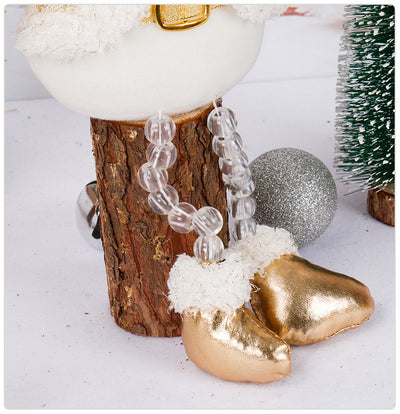 PWO Fitness Christmas Doll Golden Toy Decorations Holiday Figurines