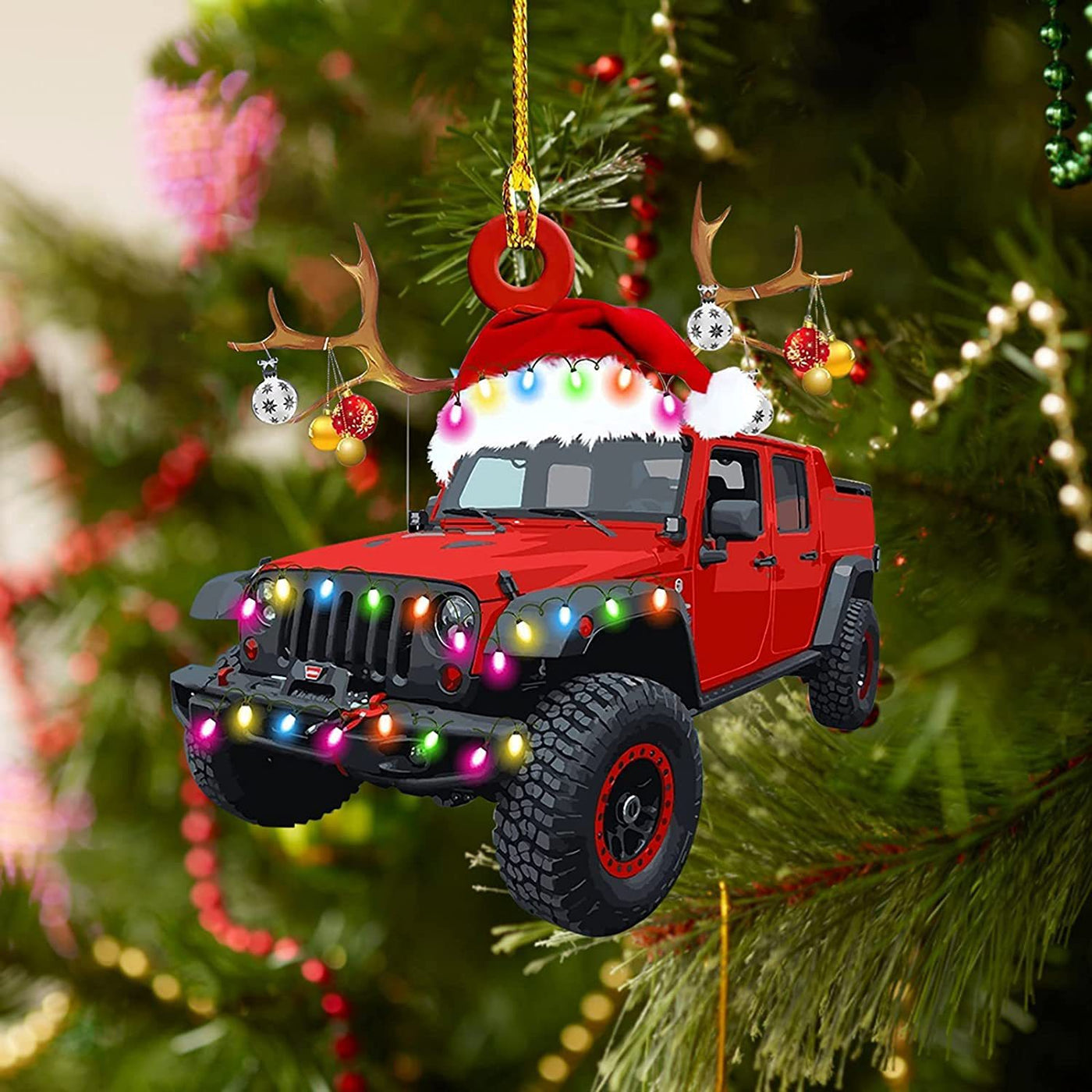PWO Fitness Christmas Tree Hanging Truck Decoration Pendant