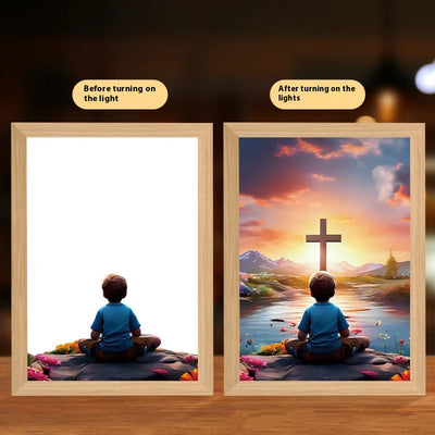 The PWO Fitness Photo Frame Illuminated LED Moon Lamp adds warmth, faith, and soft LED lighting, making it a meaningful décor piece or thoughtful gift.