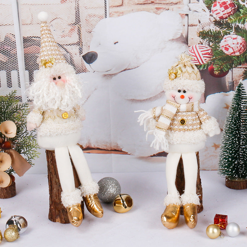 PWO Fitness Christmas Doll Golden Toy Decorations Holiday Figurines