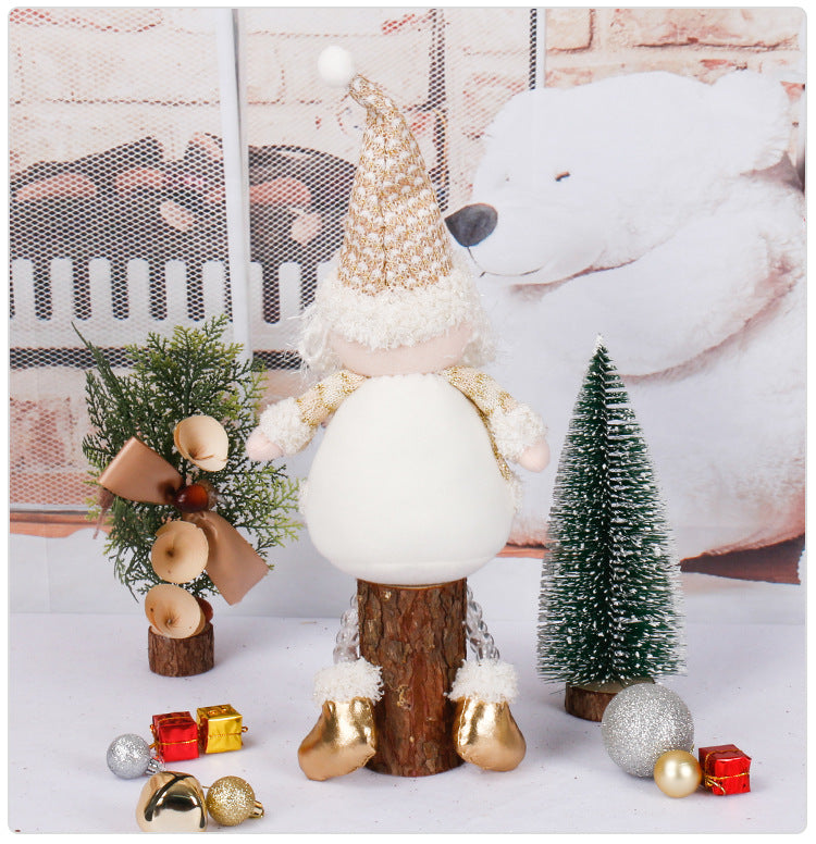 PWO Fitness Christmas Doll Golden Toy Decorations Holiday Figurines