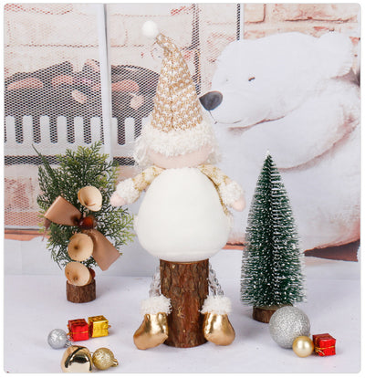 PWO Fitness Christmas Doll Golden Toy Decorations Holiday Figurines