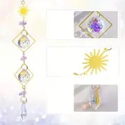 PWO Fitness Crystal Moon Sun Prism Suncatcher with prisms and sun design hanging decor