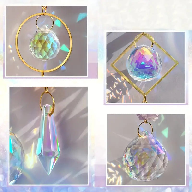 PWO Fitness Crystal Moon Sun Prism Suncatcher