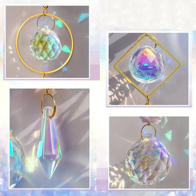 PWO Fitness Crystal Moon Sun Prism Suncatcher