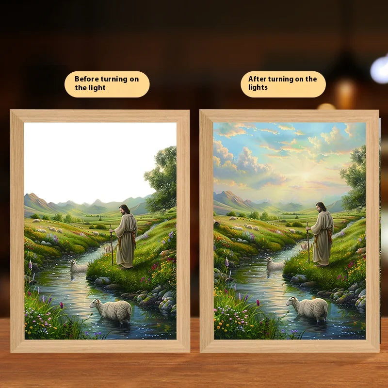 The PWO Fitness Photo Frame Illuminated LED Moon Lamp adds warmth, faith, and soft LED lighting, making it a meaningful décor piece or thoughtful gift.