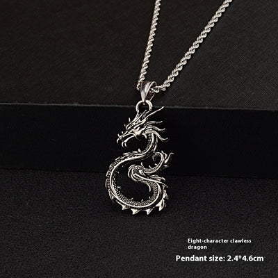 PWO Fitness Fashion Jewelry Pendant Necklace Christmas Gifts featuring a dragon sword pendant, stylish and symbolic accessory.