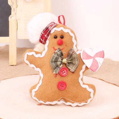PWO Fitness Gingerbread Man and Snowman Christmas Decor with a smiling gingerbread man holding a heart.